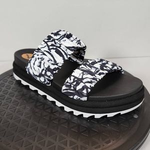 Sorel Roaming Two Flatform Slide Sandal Women's Size 7 White Black